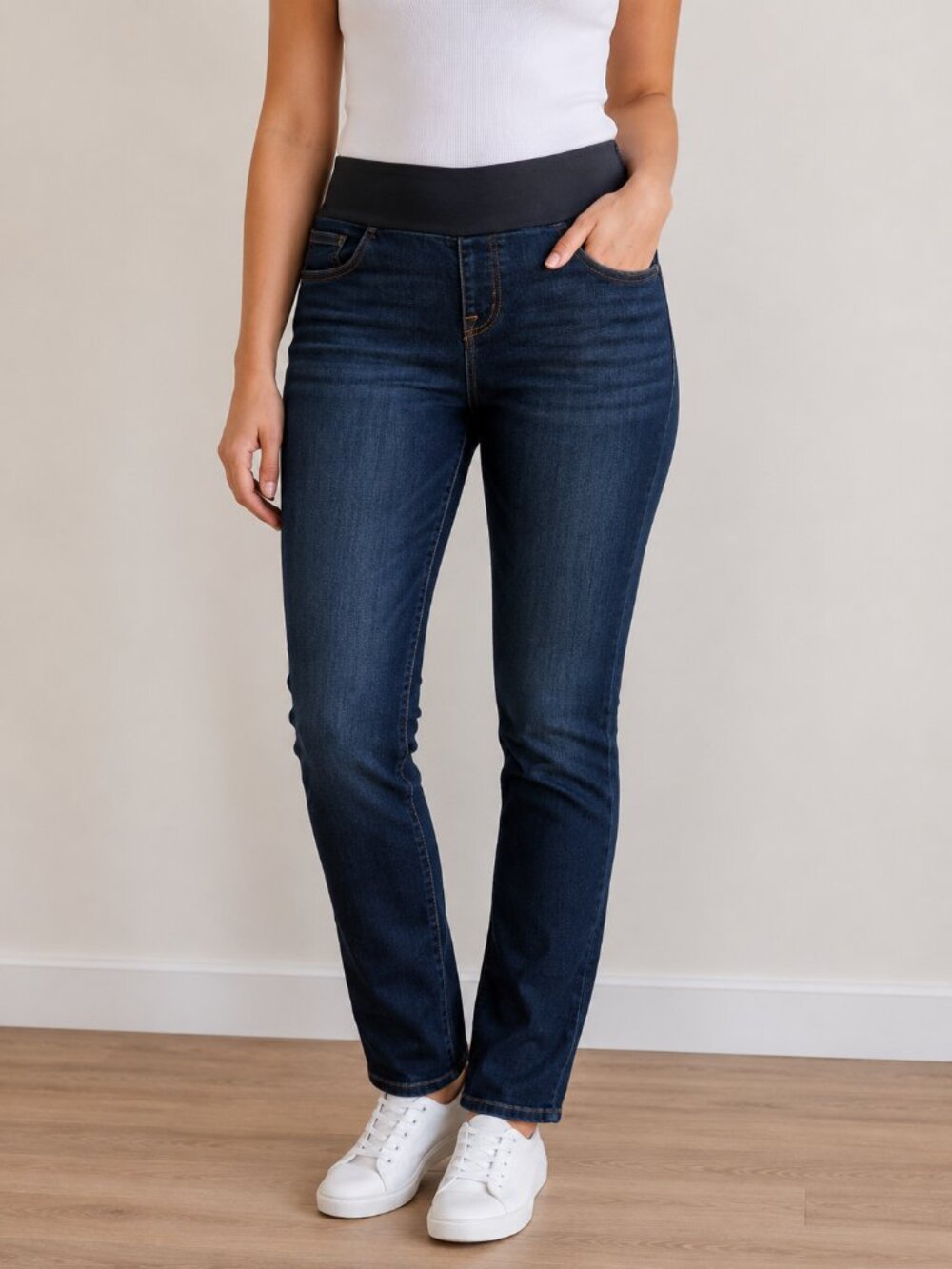 🩷. 6028. 🟰 Dark Wash Pull-On Skinny Jeans High Waist Stretch Denim Casual Pants